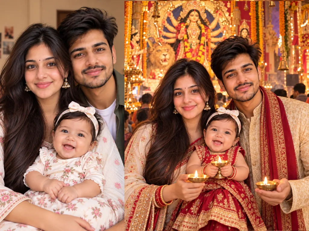 Durga Aarti with Family Prompt