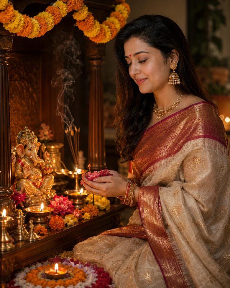 Close-Up Diya Glow Prayer
