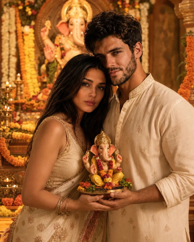 Couple at the Pandal