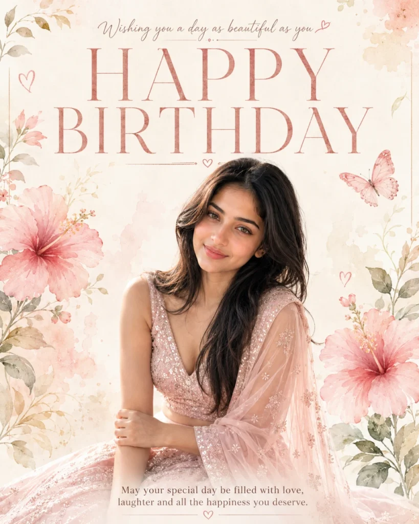Floral Watercolor Birthday Card