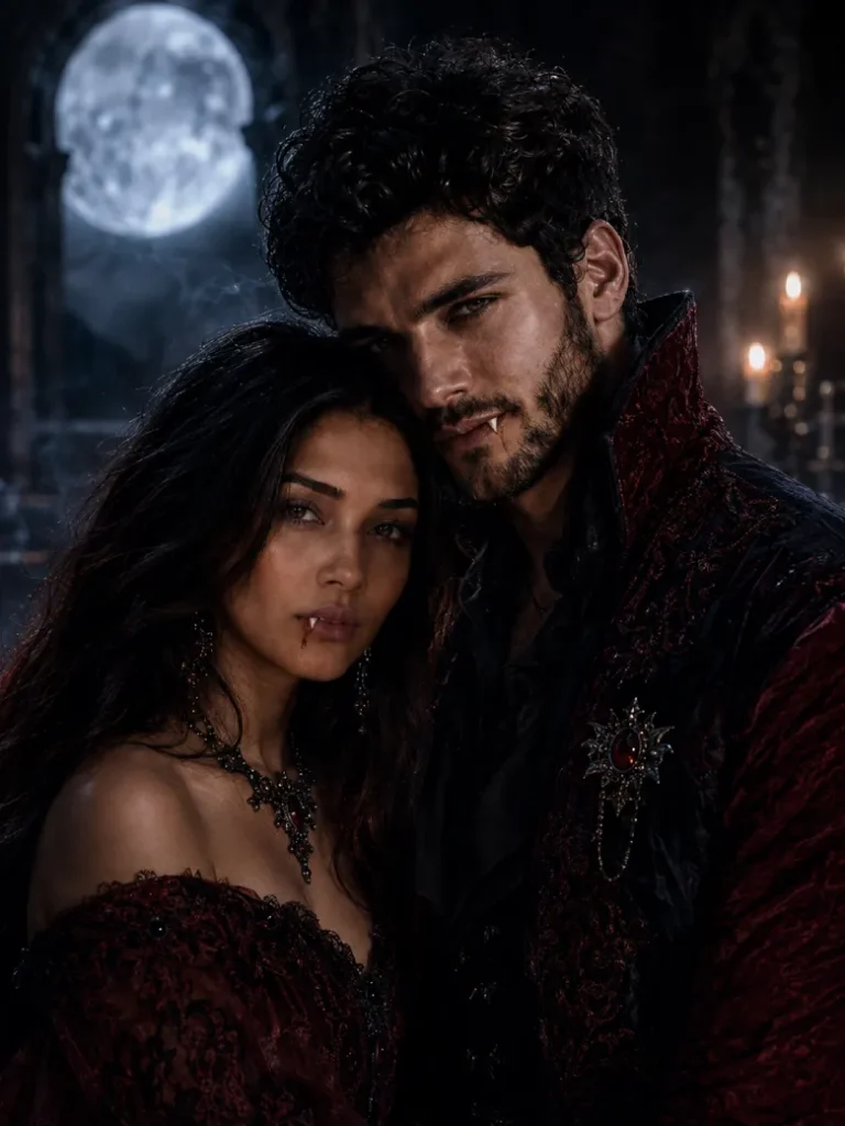 vampires kiss couple photo