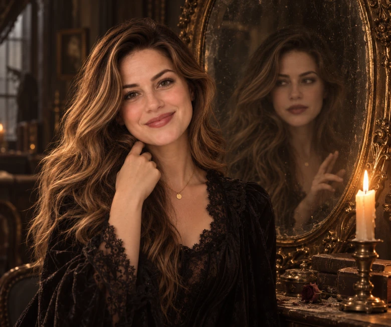Antique Mirror Reflection Prompt