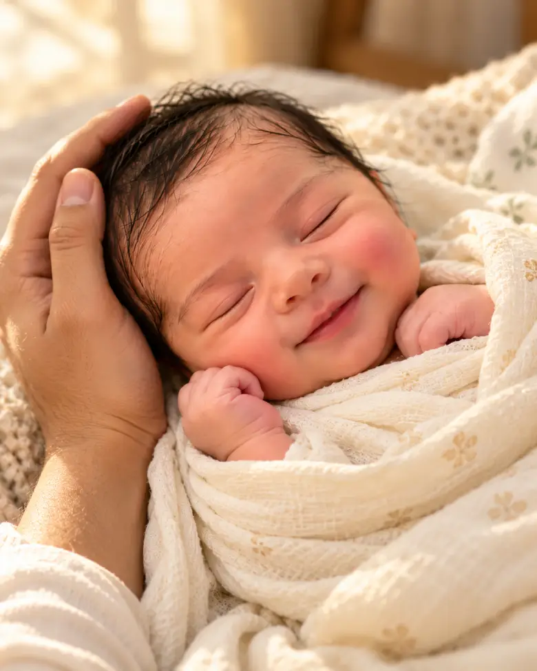 baby Parents hand close-up Prompt