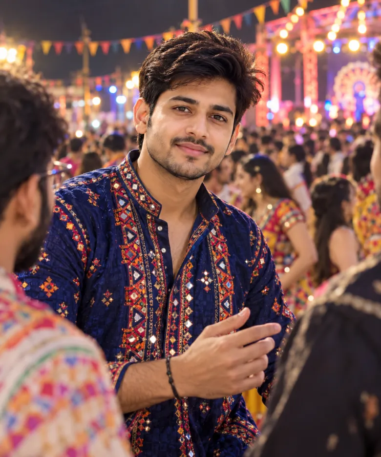 Cinematic Night Garba Portrait Prompt