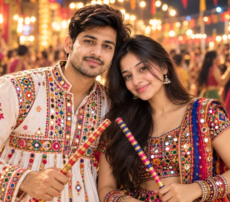 Coordinated Garba Outfits Prompt
