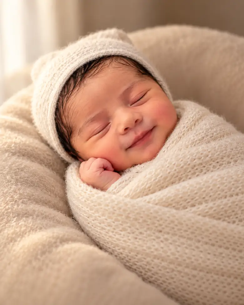 Newborn Baby Classic cream wrap prompt