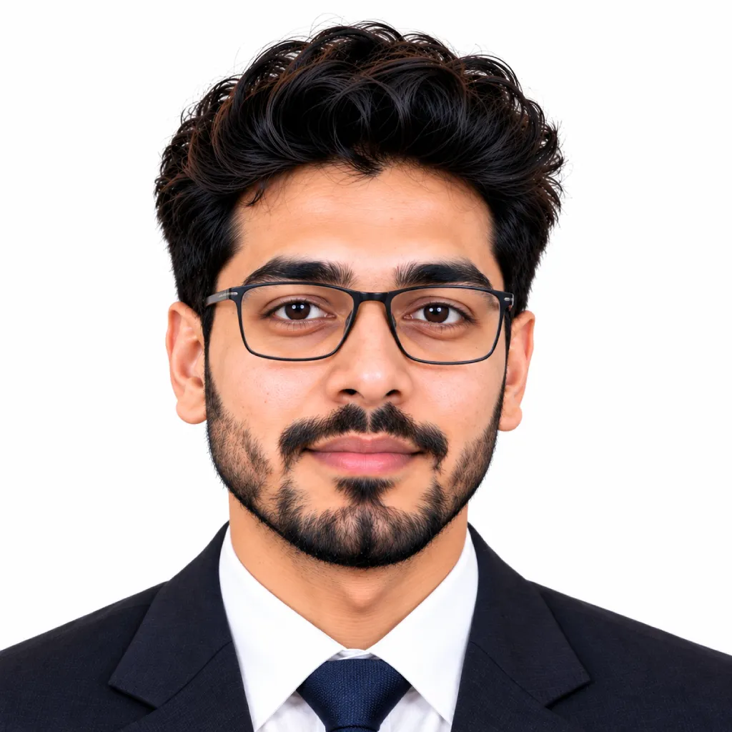 Passport photo with glasses Prompt