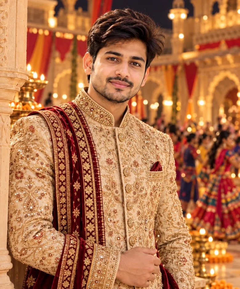 Royal Ethnic Sherwani Look Prompt