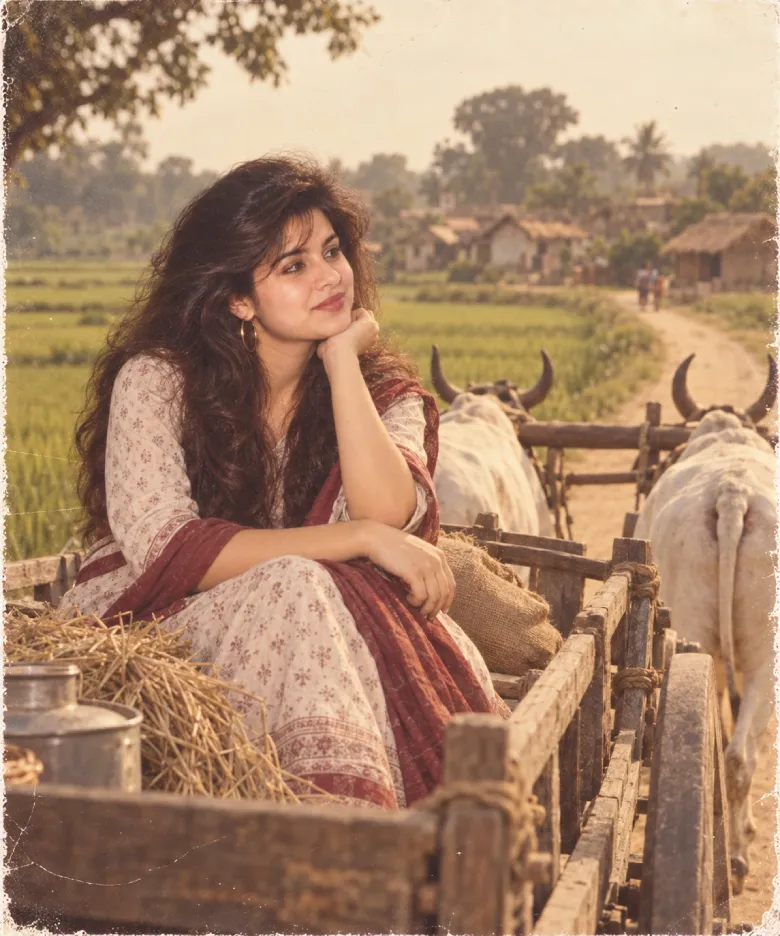 Village Bullock Cart Portrait Prompt
