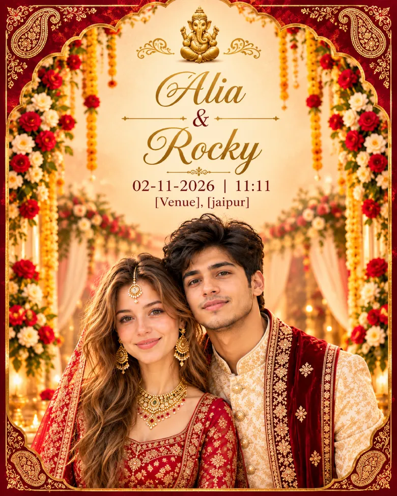 Hindu mandap invitation prompt