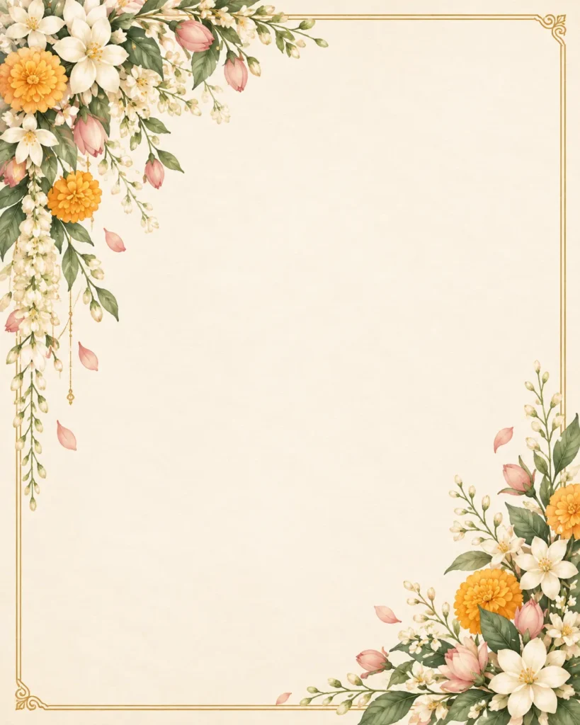 Elegant Floral Wedding Invitation Frame