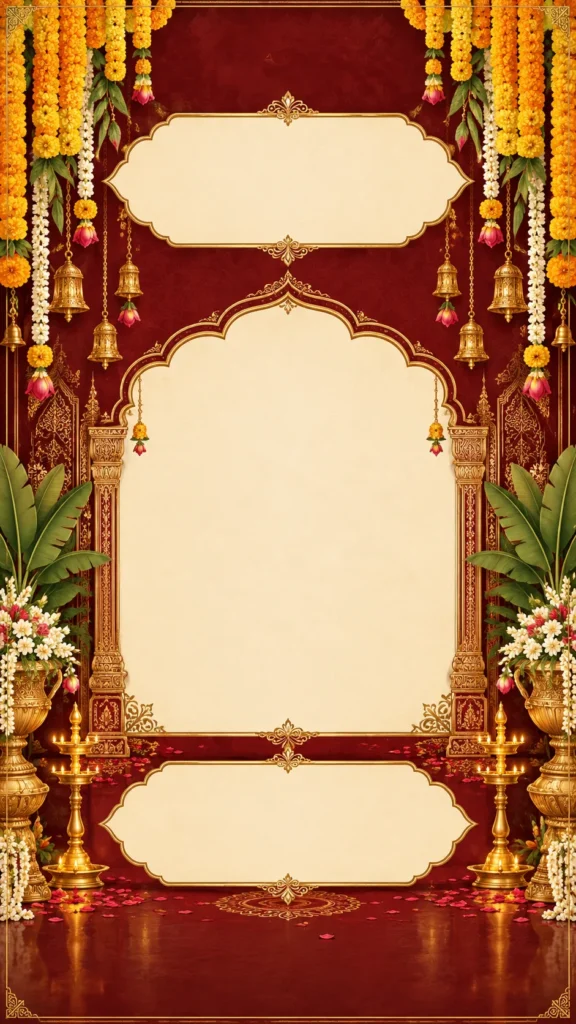 Ornate Indian Wedding Invitation Backdrop