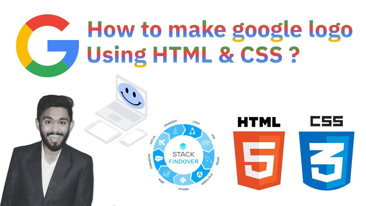 How to Create Google Logo with HTML and CSS?