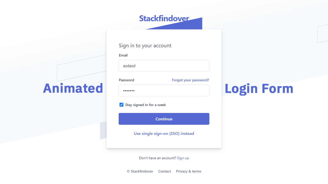 How to make an Animated Login Form in HTML