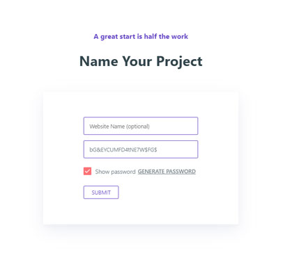enter project name
