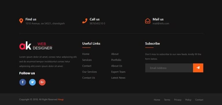 HTML Footer [ Responsive Website Footer Examples ]