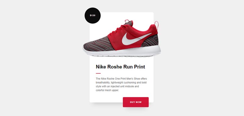 Nike Shoes Product Card Design