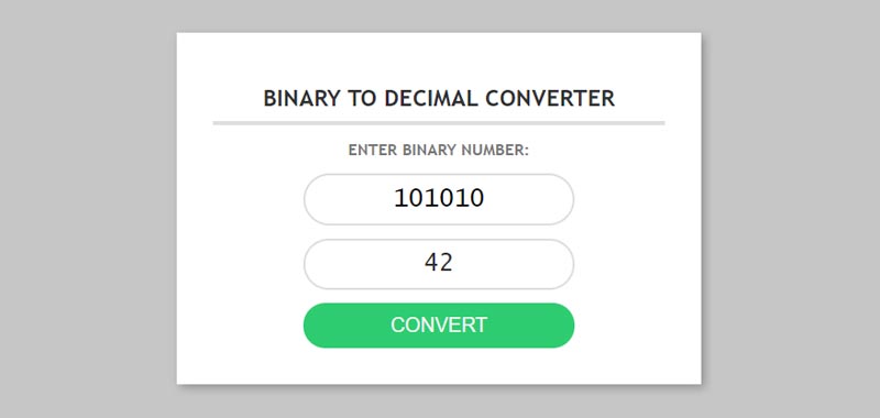 Simple Bin2decimal converter