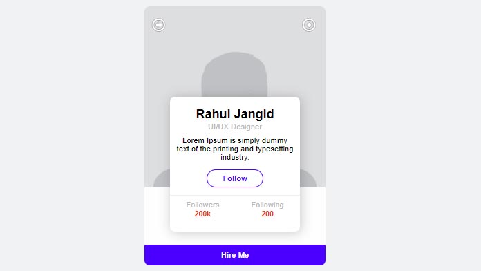 simple developer profile card
