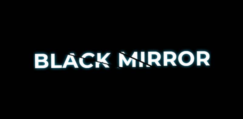 black mirror cracked text effect