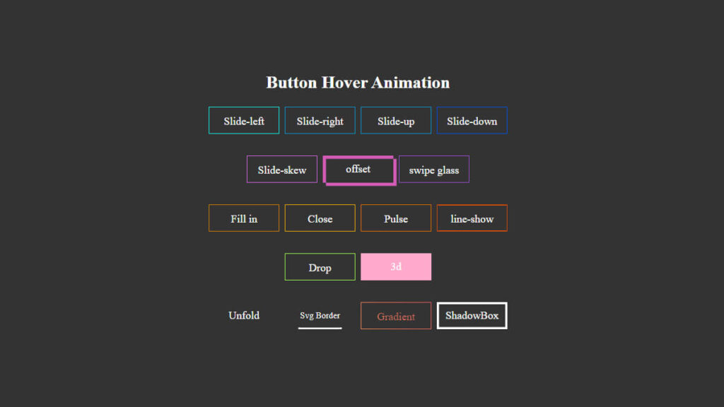 button hover animation effects css