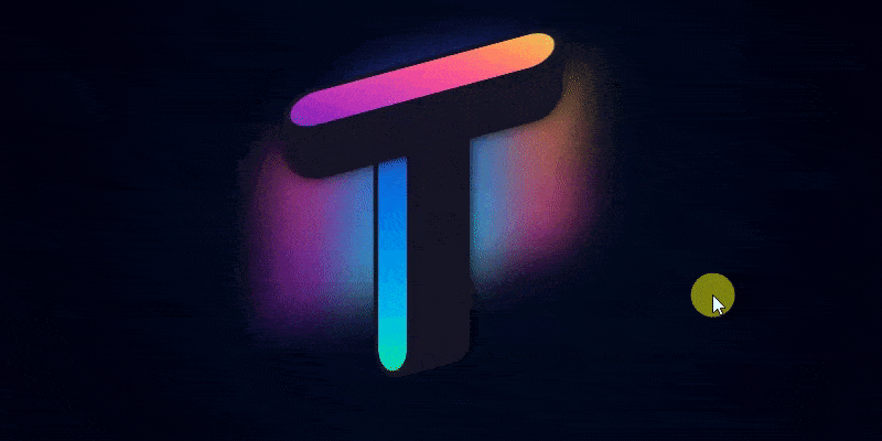 gradient css glowing letter