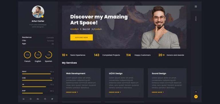 HTML Resume Templates [ 20 Best Resume Designs ]