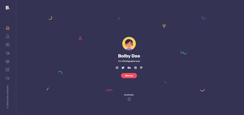 Bolby Resume Template Design Image