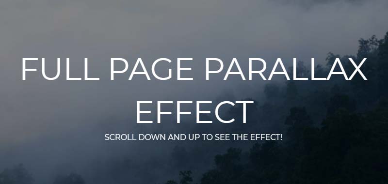 Full Page Parallax Scroll Effect jpg image