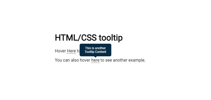 HTML Link Tooltip On Hover