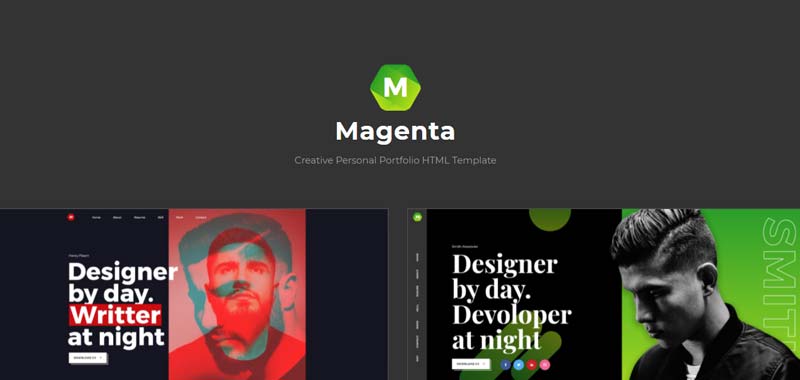 Magenta CV Resume HTML Template Design Image