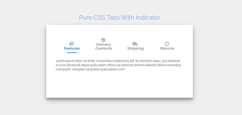 Pure CSS Tabs With Indicator image