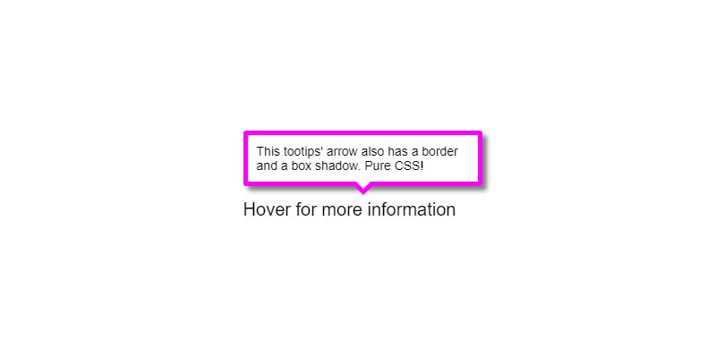 Pure CSS tooltip with border