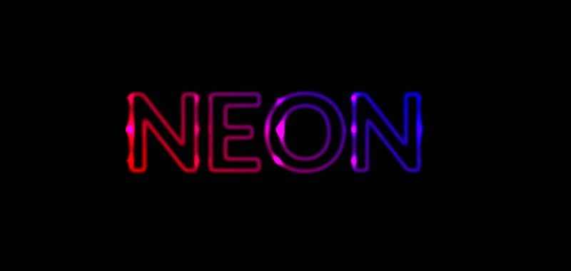 Shimmering Neon Text Animation