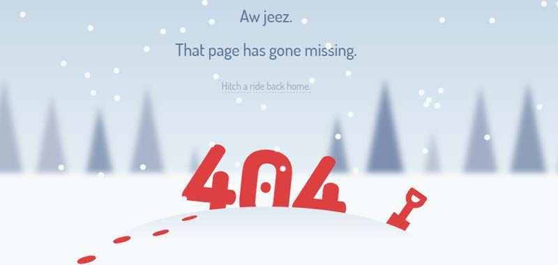 Snow fall 404 page design