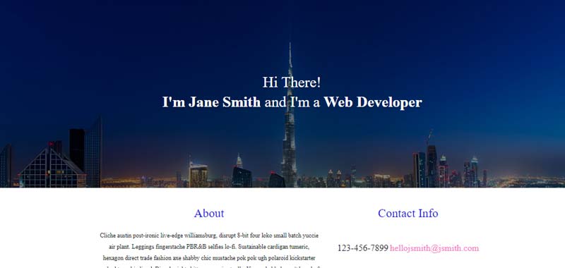 Web Developer - HTML Resume - Bootstrap Design Image