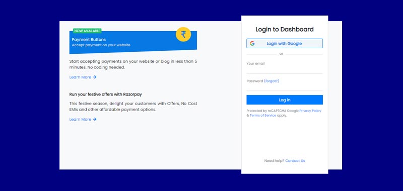 Bootstrap 4 Login template with google icon
