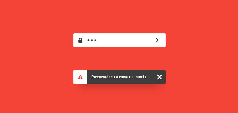 Input Box With Password Error Animation Image
