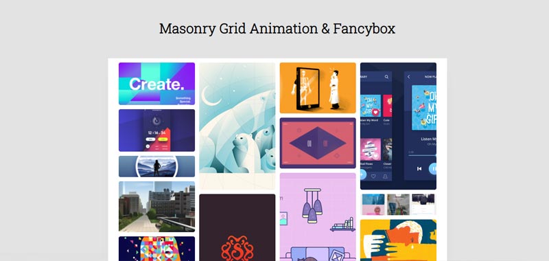 Masonry Grid Animation & Fancy box