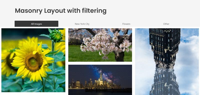 Masonry Layout with filtering