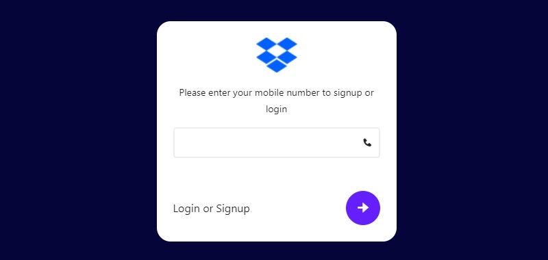 Bootstrap 5 login form using phone number