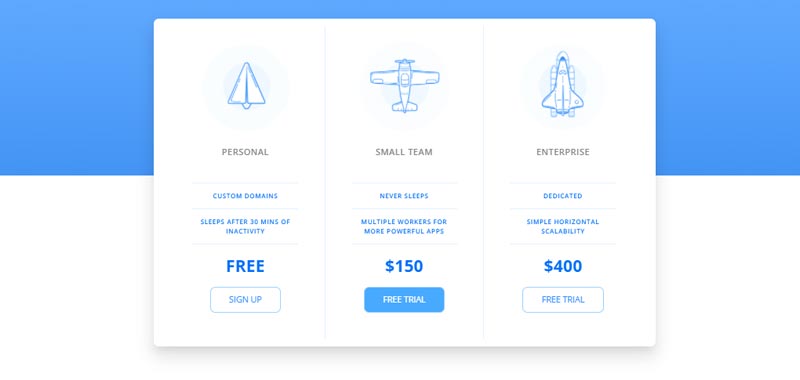 Pricing Table With Icon