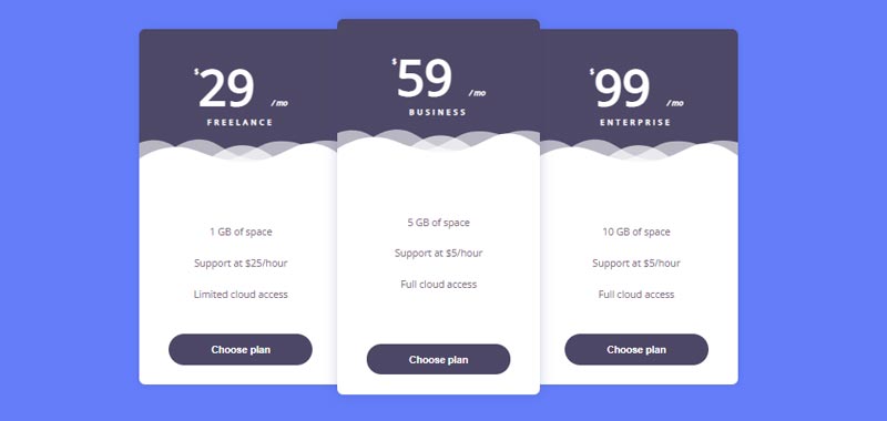Pure CSS Responsive Pricing Table
