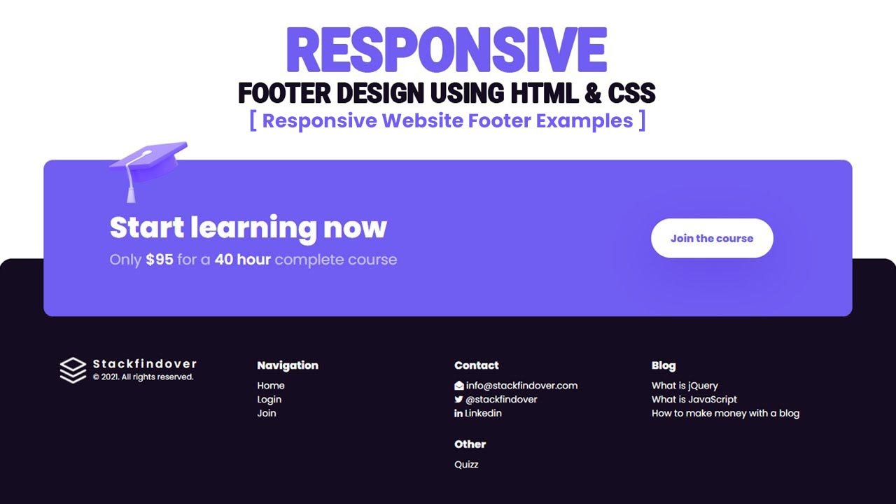 HTML Footer Responsive Website Footer Examples