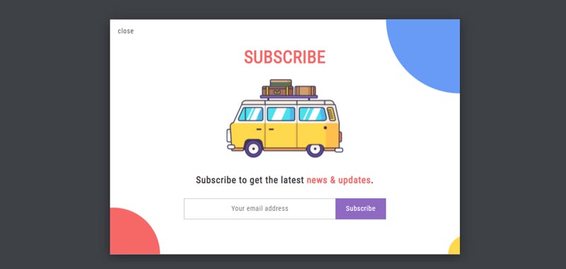 Pop Up Overlay Subscribe Form