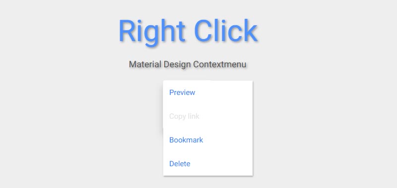 Right Click Menu Material Design