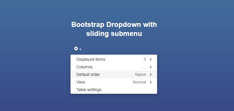 Bootstrap Dropdown with sliding submenu