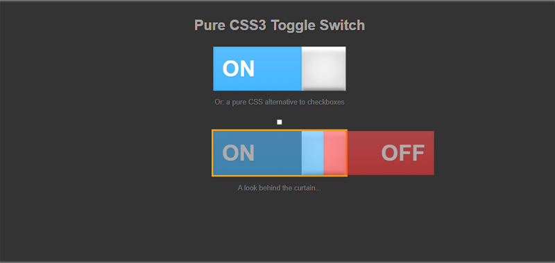 Pure CSS3 Toggle Switch