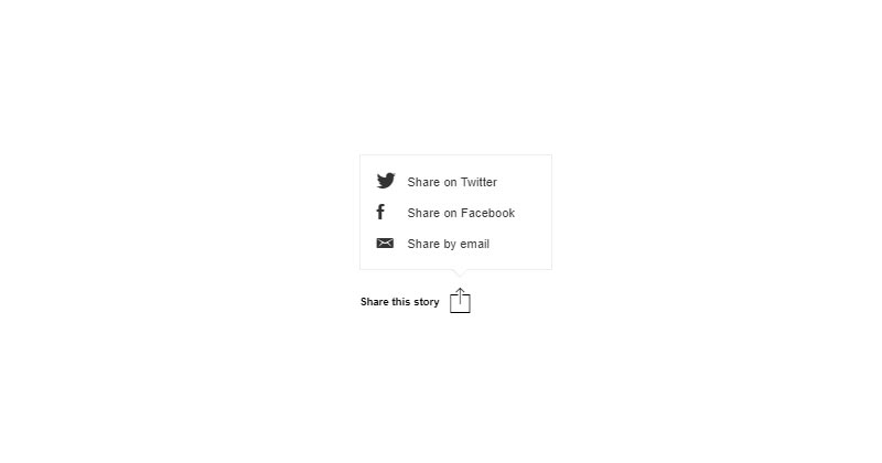 Simple pop up social share button
