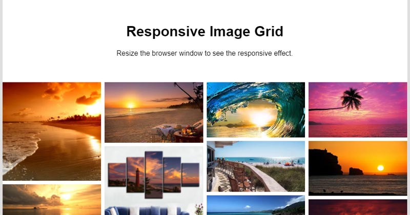 Pure CSS Responsive Grid